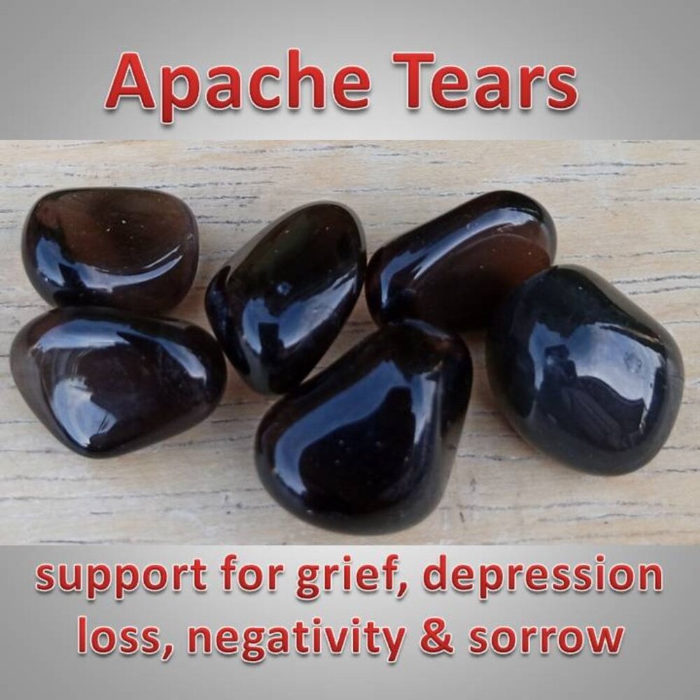 🔥4/$20 ONE Apache Tear stone rock crystal HEALING : SUPPORT (smaller)